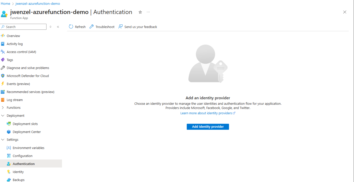 Azure Function landing page